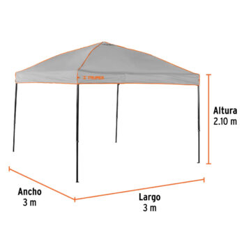 Toldo plegable de 3 x 3 m, Truper - Imagen 7