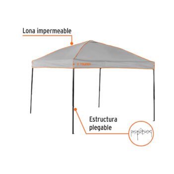 Toldo plegable de 3 x 3 m, Truper - Imagen 3