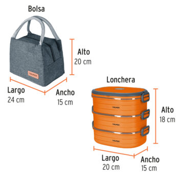Lonchera térmica con 3 contenedores de acero inoxidable - Imagen 4
