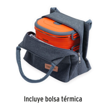 Lonchera térmica con 3 contenedores de acero inoxidable - Imagen 8